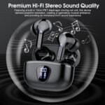 Wireless Earbuds, Bluetooth 5.4 Headphones HiFi Stereo, Bluetooth Earbuds with ENC Noise Cancelling Mic, IP7 Waterproof in Ear Earphones, 48H, LED Display Ear buds for Pad Phones Workout Sports, Black - Image 3