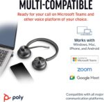 Poly Voyager 4320 UC Wireless Headset & Charge Stand - Noise-Canceling Wireless Headphones with Mic - Connect to PC via USB-C to USB-A Adapter, Cell Phone via Bluetooth, Microsoft Teams Certified - Image 6