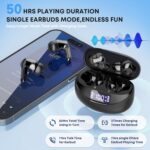 Wireless Earbuds, Bluetooth 5.4 Headphones HiFi Stereo 50H Playback LED Digital Display Ear Buds with ENC Noise Canceling Headset, IPX7 Waterproof Earphones for Running/Workout (Black) - Image 3