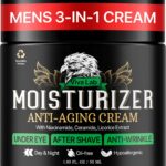 Mens Face Moisturizer Anti-Aging Cream - Lightweight After Shave Lotion for Men - Day & Night Hydrating Skin Care with Niacinamide Collagen Ceramides - Fast-Absorbing Non-Greasy 1.85oz