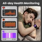 Smart Watch for Men Women (Answer/Make Call), 1.95" Touch Screen Fitness Watch with Heart Rate/Sleep Monitor, IP68 Waterproof Smartwatch for Android iOS, Activity Tracke with 120+ Sports Modes, Black - Image 4