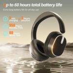 Hybrid Active Noise Cancelling Bluetooth Headphones,Bluetooth 6.0 Over Ear Wireless Headphones with 60H Playtime, Hi-Res Audio, Deep Bass, Memory Foam Ear Cups for Home Office Travel Black - Image 4