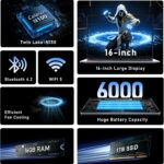 FUNYET Gaming Laptop, 16 inch Laptop Computer 2026 with Windows 11 Pro, 16GB RAM 1TB SSD, Int 13th Gen N150 Processor(up to 3.6GHz), Backlit Keyboard, Bluetooth, Mini HDMI, Office 365, FHD 1080P - Image 2