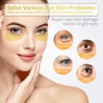 NAZANO 24K Gold Under Eye Patches - 60 Pack for Puffy Eyes, Dark Circles, Bags & Wrinkles with Collagen & Hyaluronic Acid - Eye Care Pads for Daily Skincare (Gold) - Image 2