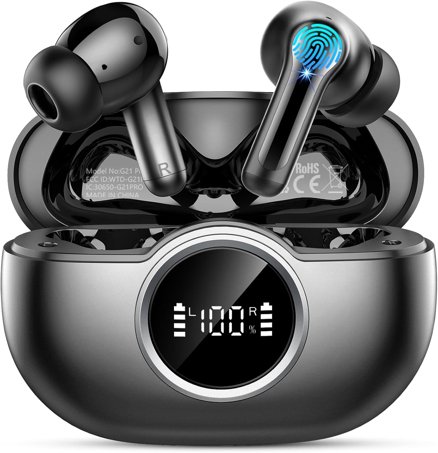 71Y-9WdKq6L._AC_SL1500_.jpg Wireless Earbuds, 2026 Bass-3.0 Bluetooth 5.4 Headphones 3D-Stereo Ear Buds, 4 ENC Noise Cancelling Mic, 40+Hrs USB-C in-Ear Earphones, IP-X7 Waterproof Sport Workout Gym for Laptop Pad Android iOS - Image 1