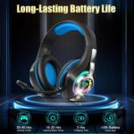 2.4GHz Wireless Gaming Headsets for PS5/PS4/PC/Switch/Xbox, RGB Noise Cancelling Over-Ear Headphones with 7.1 Surround Sound, 40mm Drivers, 276g Ultraligero, Memory Foam, 45H Gaming Headphones Black - Image 8