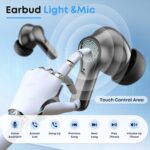 Wireless Earbuds, Bluetooth 5.4 Headphones HiFi Stereo 50H Playback LED Digital Display Ear Buds with ENC Noise Canceling Headset, IPX7 Waterproof Earphones for Running/Workout (Black) - Image 5