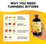 Serene Herbs Liquid Turmeric with Black Pepper - Turmeric Shots Curcumin Supplement 1000mg Extra Strength Herbal Drink, Digestive Bitters for Bloating Relief, Joint Health, Energy & Clarity - 16oz - Image 3