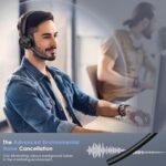 Mopchnic Wireless Headset with Noise Cancelling Microphone, On-Ear Bluetooth Headset with USB Dongle, Mute Function & Charging Base, Wireless Headphones for Work from Home and Call Center (Black) - Image 2