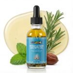 Miracle Hair Growth Oil with natural Rosemary, Peppermint, Ginger and Jojoba, fast results, supports thinning hair, stimulates scalp and revives follicles for women and men