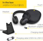 Jabra Evolve2 65 Bluetooth Wireless Headset with Mic for Calls and Music, Dual-Ear Headphones with USB-A Adapter and Charging Stand, Up to 37 Hours Battery, Works with Microsoft Teams, Black - Image 7