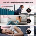 Smart Watches for Women, 1.27" HD Fitness Tracker with Bluetooth Calls(Answer&Make) IP68 Waterproof Smartwatch Compatible IOS/Android, 100+ Sport Modes Watch with Heart Rate/Sleep Monitor Pedometer - Image 7