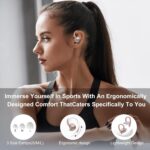 Wireless Earbuds, Bluetooth 5.4 Headphones Sport, Over Ear Buds With ENC Noise Cancelling Mic, 48H, Wireless Earphone With Earhooks, Stereo Deep Bass, IP7 Waterproof for Workout Running, Rose Gold - Image 5
