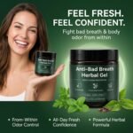 Anti-Bad Breath Herbal Gel Supplement - Body & Breath Odor Control from The Inside – Internal Deodorant, Natural Herbal Deodorant Gel with Parsley and Chlorophyll, Full Body Deodorizer (1)