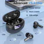 Wireless Earbuds, Bluetooth 5.4 Headphones HiFi Stereo 50H Playback LED Digital Display Ear Buds with ENC Noise Canceling Headset, IPX7 Waterproof Earphones for Running/Workout (Black) - Image 6
