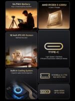 KAIGERR Gaming Laptop, Laptops with AMD Ryzen 4300U(Up to 3.7GHz), 16GB DDR4 512GB SSD Laptop Computer, 16.0inch Windοws 11 Laptop, 1920P FHD Display, WiFi 6, USB3.2, Type_C - Image 2