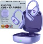 Raycon Essential Open Ear Earbuds – Open Ear Headphones, Earbuds Wireless Bluetooth, Sweat & Water-Resistant Earphones, Running Headphones with Ultra-Lightweight Design, 36 Hours Battery Life (Purple)