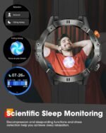 Smart Watches for Men(Waterproof/Call/Answer), Rugged Military Smart Watch with Heart Rate/Oxygen/Pressure/Sleep Monitor/124 Sports Modes, Fitness Tracker Tactical Watch for Android Phones/iPhone - Image 4
