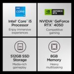 Lenovo LOQ Essential – AI-Powered Student Gaming Laptop - Intel® Core™i5-12450HX - 15.6" FHD IPS Display – 144Hz Refresh Rate – NVIDIA® GeForce RTX™ 4050 – 8GB Memory – 512GB SSD Storage – Luna Grey - Image 3