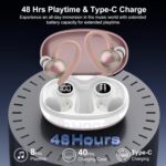 Wireless Earbuds, Bluetooth 5.4 Headphones Sport, Over Ear Buds With ENC Noise Cancelling Mic, 48H, Wireless Earphone With Earhooks, Stereo Deep Bass, IP7 Waterproof for Workout Running, Rose Gold - Image 4