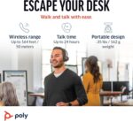 Poly Voyager 4320 UC Wireless Headset & Charge Stand - Noise-Canceling Wireless Headphones with Mic - Connect to PC via USB-C to USB-A Adapter, Cell Phone via Bluetooth, Microsoft Teams Certified - Image 4