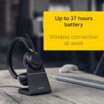 Jabra Evolve2 65 Bluetooth Wireless Headset with Mic for Calls and Music, Dual-Ear Headphones with USB-A Adapter and Charging Stand, Up to 37 Hours Battery, Works with Microsoft Teams, Black - Image 4