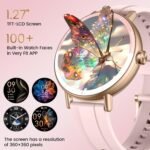 Smart Watches for Women, 1.27" HD Fitness Tracker with Bluetooth Calls(Answer&Make) IP68 Waterproof Smartwatch Compatible IOS/Android, 100+ Sport Modes Watch with Heart Rate/Sleep Monitor Pedometer - Image 2