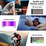 Smart Watches for Men Women, 1.83" HD Touchsreen, Bluetooth Calling, 5 ATM Water-Resistance, 130+ Sports Modes, Health, Fitness & Sleep Tracker, Timer, Pedometer, Fitness Watch for Android/iOS, Black - Image 5