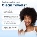 Clean Skin Club Clean Towels XL®, 100% USDA Biobased Face Towel, Disposable Face Towelette, Eczema Association Accepted, Makeup Remover Dry Wipes, Ultra Soft, 1 Pack, 50 Ct - Image 9