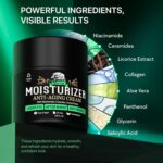 Mens Face Moisturizer Anti-Aging Cream - Lightweight After Shave Lotion for Men - Day & Night Hydrating Skin Care with Niacinamide Collagen Ceramides - Fast-Absorbing Non-Greasy 1.85oz - Image 5