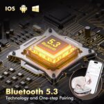 Wireless Earbuds, Sports Bluetooth Headphones, 80Hrs Playtime Ear Buds with LED Power Display, Noise Canceling Headset, IPX7 Waterproof Earphones for Workout/Running（Rose Gold） - Image 4