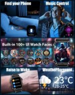 Military Smarty Watch for Men, 2.01" Smartwatch with 1200mAh Battery, Flashlight, Answer/Make Calls, Heart Rate/Sleep Monitor 100+ Sport Modes Fitness Tracker for Android/iPhone - Image 9