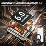 Hybrid Active Noise Cancelling Bluetooth Headphones,Bluetooth 6.0 Over Ear Wireless Headphones with 60H Playtime, Hi-Res Audio, Deep Bass, Memory Foam Ear Cups for Home Office Travel Black - Image 5