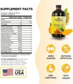 Serene Herbs Liquid Turmeric with Black Pepper - Turmeric Shots Curcumin Supplement 1000mg Extra Strength Herbal Drink, Digestive Bitters for Bloating Relief, Joint Health, Energy & Clarity - 16oz - Image 2