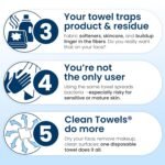 Clean Skin Club Clean Towels XL®, 100% USDA Biobased Face Towel, Disposable Face Towelette, Eczema Association Accepted, Makeup Remover Dry Wipes, Ultra Soft, 1 Pack, 50 Ct - Image 6