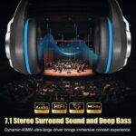 2.4GHz Wireless Gaming Headsets for PS5/PS4/PC/Switch/Xbox, RGB Noise Cancelling Over-Ear Headphones with 7.1 Surround Sound, 40mm Drivers, 276g Ultraligero, Memory Foam, 45H Gaming Headphones Black - Image 3