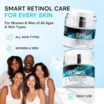 Face Moisturizer Retinol Cream, Anti Aging Neck Firming Cream, Collagen Day & Night Face Cream with Hyaluronic Acid for Women & Men, 1.85 Fl Oz - Image 2