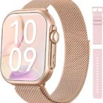 Smart Watch for Women Men Fitness: Smart Watch for iPhone&Android Bluetooth Call with SpO2 Sleep Heart Rate Monitor,IP68,Fitness Tracker with 120+Sport,Reloj Inteligente 30 Day+Battery Life, 2 Bands