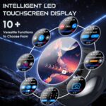 Wireless Earbuds with Smart Touch Screen & 180° Rotating Case – Bluetooth 5.4 Headphones, Noise Cancelling Ear Buds for Clear Calls, Stress Relief Design Earphones - Image 2