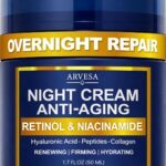 Night Cream for Women Anti Aging - Night Moisturizer for Face with Retinol, Peptides, Niacinamide - Anti-Wrinkle, Firming & Hydrating Skin Care - Fragrance-Free, Non Greasy Overnight Face Cream