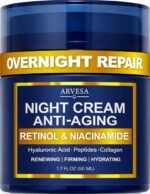 Night Cream for Women Anti Aging - Night Moisturizer for Face with Retinol, Peptides, Niacinamide - Anti-Wrinkle, Firming & Hydrating Skin Care - Fragrance-Free, Non Greasy Overnight Face Cream