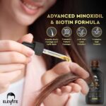 Elevate Hair Regrowth Treatment 5% Minoxidil Solution - Biotin Serum Hair Growth Oil for Men & Women - Thicker Fuller Stronger Hair - Stops Hair Loss & Thinning - Natural Hair Thickening Treatment 1oz - Image 2
