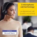 Jabra Evolve2 65 Bluetooth Wireless Headset with Mic for Calls and Music, Single-Ear Headphones with USB-C Adapter, Up to 37 Hours Battery, Works with Microsoft Teams, Black - Image 2