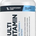 Transparent Labs Daily Multivitamin for Women - Whole-Food-Based Multivitamin for Men, Vegan, Clean, Organic Vitamin Supplement w Vitamins, Lutein, Biotin, Folate & Magnesium - 120 Capsules