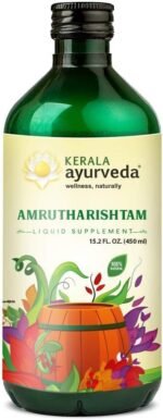 Kerala Ayurveda Amrutharishtam - Ayurvedic Liquid Supplement to Balance Tridoshas, Support Normal Digestion, Metabolism, and Maintains Normal Body Temperature, 15.2 Fl Oz