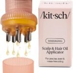 Kitsch Scalp & Hair Oil Applicator – Stainless Steel Bristles Scalp Oil Applicator for Even Distribution, Mess-Free Oiling & Head Massager Scalp – Precision Hair Care Tool for Roots & All Hair Types
