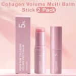 PDRN Pink Collagen Volume Multi Balm Stick, Collagen Wrinkle Stick Face & Body Balm, Volumizing Hydrating Firming for Under-Eyes, Neck, Forehead, Smile Lines (2 Pack) - Image 2