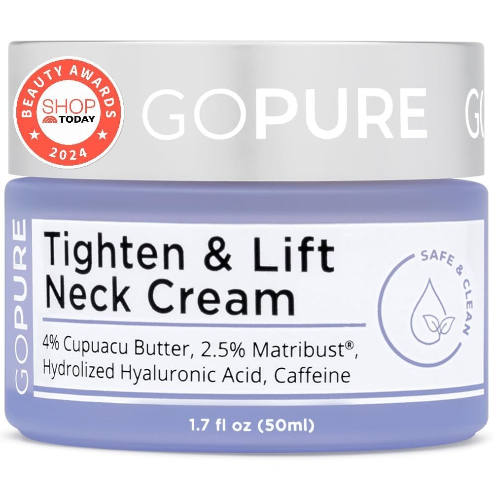 613gXRGC9XL._SL1000_.jpg goPure Tighten & Lift Neck & Chest Moisturizer Cream for Visibly Firming, Tightening and Lifting the Look of Wrinkles & Crepey Skin, 1.7oz - Image 1
