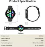 Smart Watch for Men Women(Answer/Make Calls), Smartwatch Built-in AI Voice, 1.27" HD Fitness Tracker with Heart Rate/Sleep/Step/SpO2 Monitor, 100+ Sports Modes, IP68 Waterproof Watch for Android iOS - Image 9
