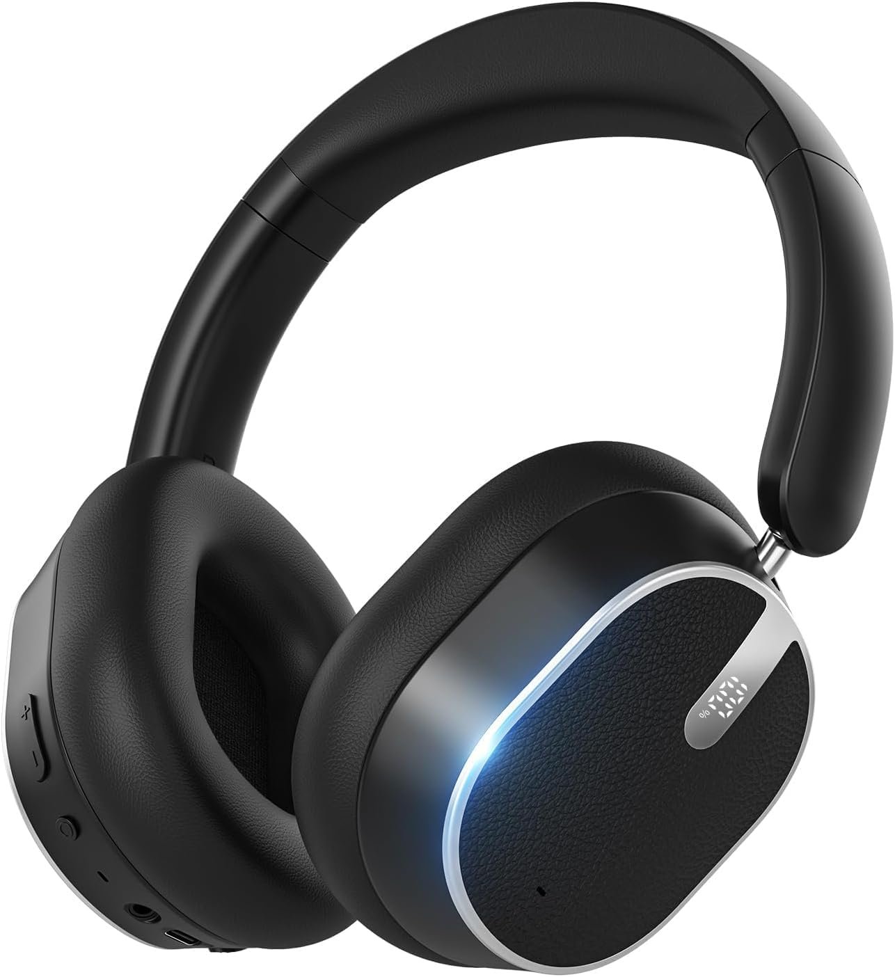 61HmhAnkfoL._AC_SL1404_.jpg Hybrid Active Noise Cancelling Bluetooth Headphones,Bluetooth 6.0 Over Ear Wireless Headphones with 60H Playtime, Hi-Res Audio, Deep Bass, Memory Foam Ear Cups for Home Office Travel Black - Image 1